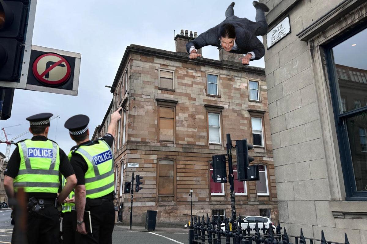 Tom Cruise was not involved in the Glasgow incident... <i>(Image: Newsquest/PA Photo/Paramount Pictures/Bo Bridges)</i>