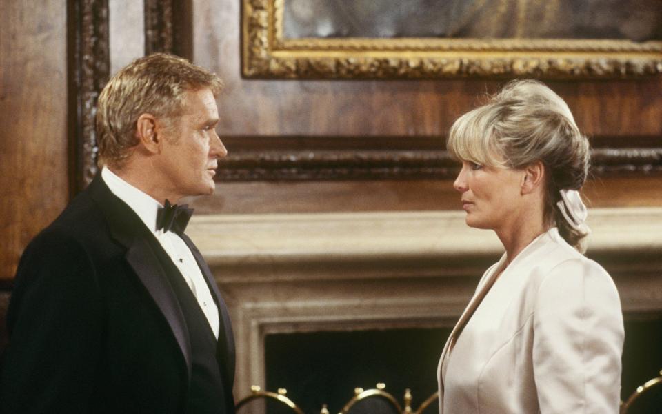 With Linda Evans in Dynasty, 1987 - ABC Photo Archives/Disney General Entertainment Content via Getty Images