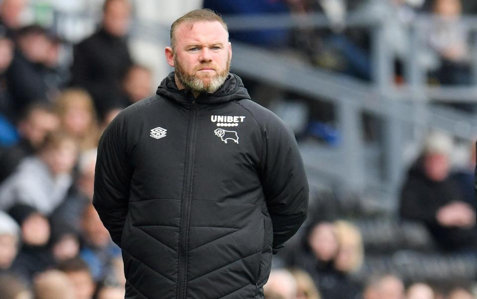  Championship - Derby County v Bristol City - Pride Park, Derby, Britain - April 23, 2022 Derby County manager Wayne Rooney - ACTION IMAGES