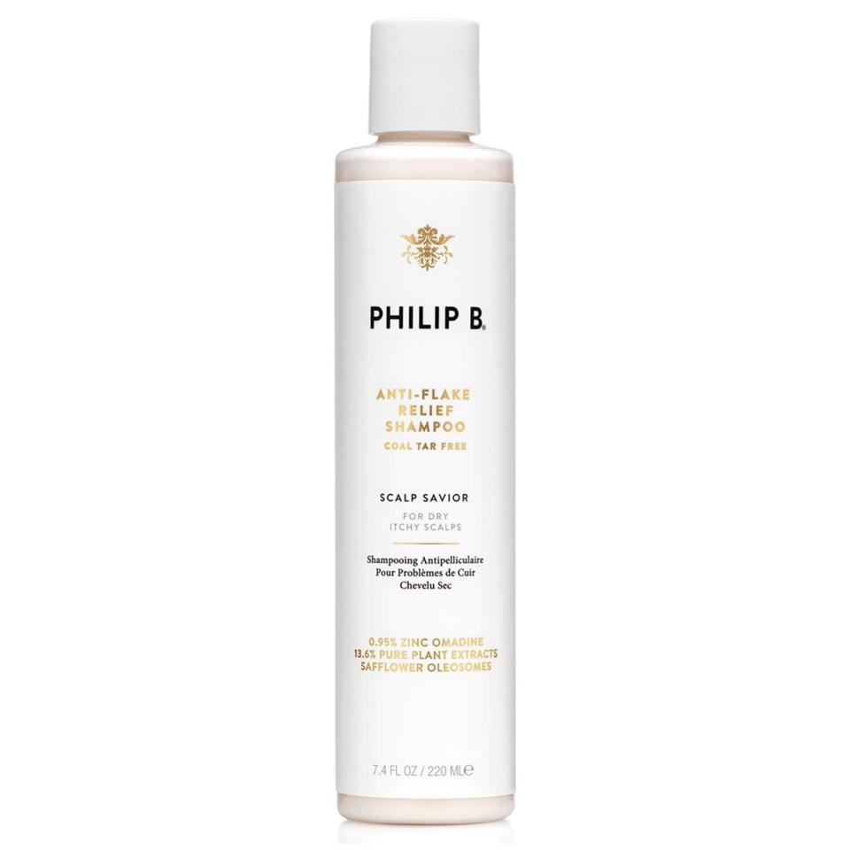 <p><strong>Philip B.</strong></p><p>dermstore.com</p><p><a href="https://go.redirectingat.com?id=74968X1596630&url=https%3A%2F%2Fwww.dermstore.com%2Fproduct_AntiFlake%2BII%2BRelief%2BShampoo_22344.htm&sref=https%3A%2F%2Fwww.elle.com%2Fbeauty%2Fg34236847%2Fdermstore-hair-sale-2020%2F" rel="nofollow noopener" target="_blank" data-ylk="slk:Shop Now;elm:context_link;itc:0;sec:content-canvas" class="link ">Shop Now</a></p><p><strong><del>$42</del> $32 (25% off)</strong></p><p>Winter is coming. If you have sensitive skin and want to fight flakiness, try Philip B.'s legendary Anti-Flake II Relief Shampoo, which works to heal and soothe dry, oily, and flaky scalps. The tea tree oil helps balance oil production and tackle the organisms that exacerbate scalp problems, which make it effective in combatting dandruff and psoriasis. <br></p>