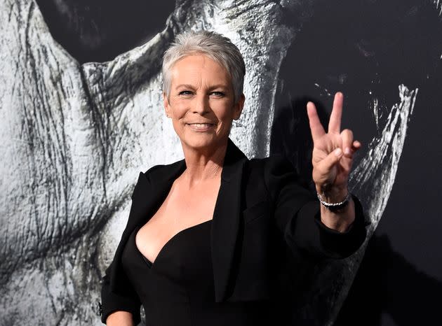 Jamie Lee Curtis poses at the premiere of 
