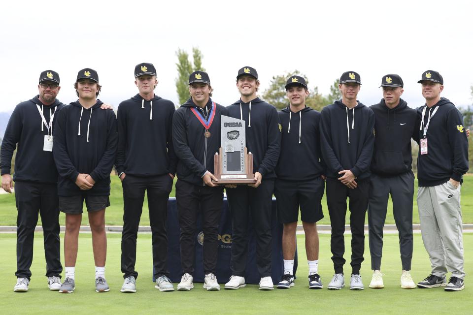 Union High School finished in 2nd place in the 3A state tournament at Meadow Brook Golf Course in Taylorsville on Thursday, Oct. 12, 2023. | Laura Seitz, Deseret News