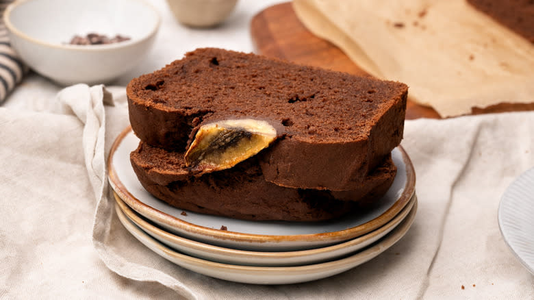 slices of chocolate banana bread