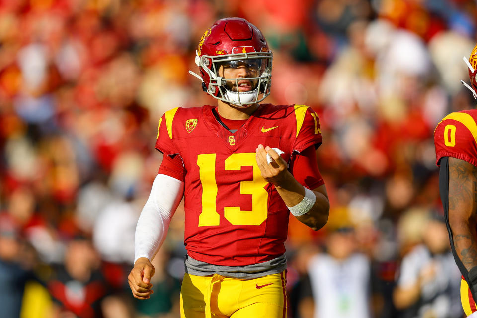 Will we see top NFL Draft prospect Caleb Williams play one more game for USC? (Jordon Kelly/Icon Sportswire via Getty Images)