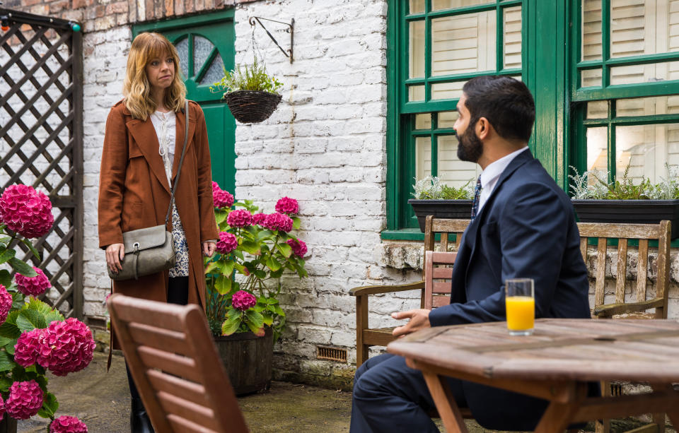 FROM ITV

STRICT EMBARGO - No Use Before  Tuesday 21st September  2021

Coronation Street - Ep 10445

Friday 1st October 2021 - 2nd Ep 

Imran Habeeb [CHARLIE DE MELO] tells Toyah Battersby [GEORGIA TAYLOR] that he spent the night of the trial at Sabeenâ€™s house but nothing happened. 

Picture contact David.crook@itv.com

Photographer Danielle Baguley

This photograph is (C) ITV Plc and can only be reproduced for editorial purposes directly in connection with the programme or event mentioned above, or ITV plc. Once made available by ITV plc Picture Desk, this photograph can be reproduced once only up until the transmission [TX] date and no reproduction fee will be charged. Any subsequent usage may incur a fee. This photograph must not be manipulated [excluding basic cropping] in a manner which alters the visual appearance of the person photographed deemed detrimental or inappropriate by ITV plc Picture Desk. This photograph must not be syndicated to any other company, publication or website, or permanently archived, without the express written permission of ITV Picture Desk. Full Terms and conditions are available on  www.itv.com/presscentre/itvpictures/terms