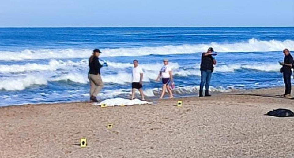 Maria's body after washing up on the beach.