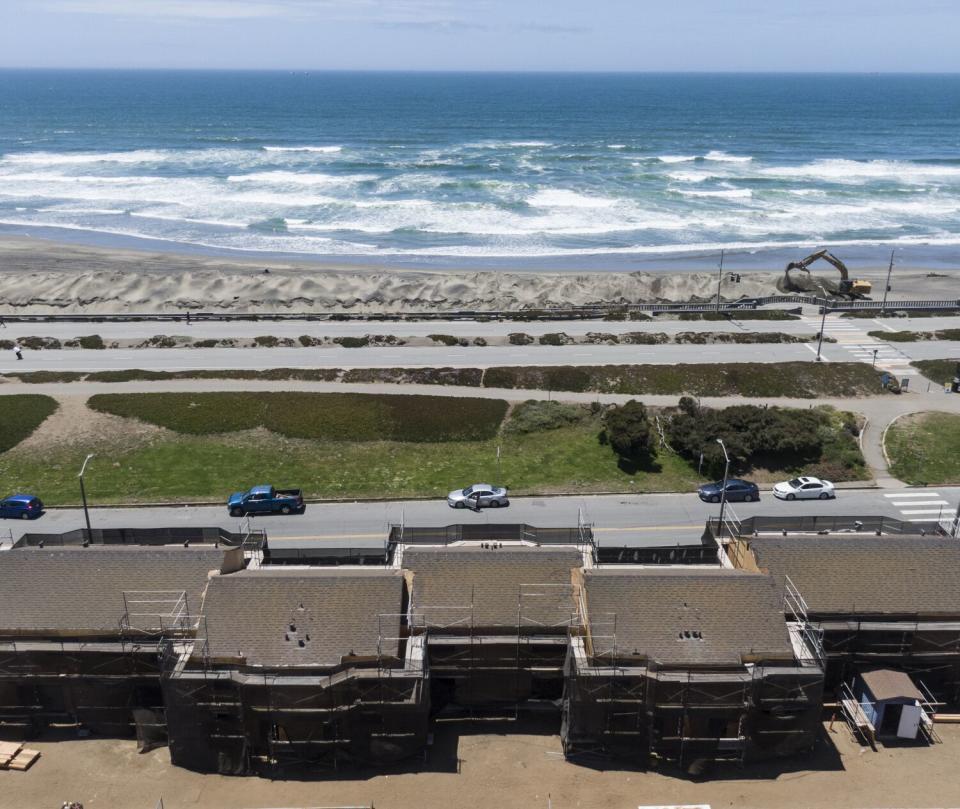 A low-income housing complex being rehabbed in San Francisco sits close to the coast.