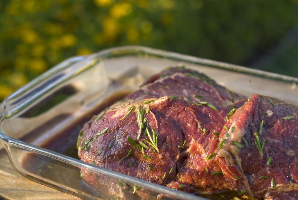<p>You can also add a marinade to your steak. Marinades, which are usually a mixture of oils, acid, herbs and spices, are great when cooking thinner, leaner and tougher cuts of beef. Try marinades that take inspiration from different global cuisines like <a href="https://www.thedailymeal.com/cook/korean-nubiani-marinade-recipe?referrer=yahoo&category=beauty_food&include_utm=1&utm_medium=referral&utm_source=yahoo&utm_campaign=feed" rel="nofollow noopener" target="_blank" data-ylk="slk:Korean;elm:context_link;itc:0;sec:content-canvas" class="link ">Korean</a>, <a href="https://www.thedailymeal.com/best-recipes/greek-marinated-flank-steak-tzatziki-sauce?referrer=yahoo&category=beauty_food&include_utm=1&utm_medium=referral&utm_source=yahoo&utm_campaign=feed" rel="nofollow noopener" target="_blank" data-ylk="slk:Greek;elm:context_link;itc:0;sec:content-canvas" class="link ">Greek</a> or <a href="https://www.thedailymeal.com/grilled-flank-steak-0-recipe?referrer=yahoo&category=beauty_food&include_utm=1&utm_medium=referral&utm_source=yahoo&utm_campaign=feed" rel="nofollow noopener" target="_blank" data-ylk="slk:South American;elm:context_link;itc:0;sec:content-canvas" class="link ">South American</a>. Just note that for the marinade to work its magic, you should leave a chunk of time — at least a few hours if not overnight —to let the meat absorb the flavors and get tender before cooking. </p>