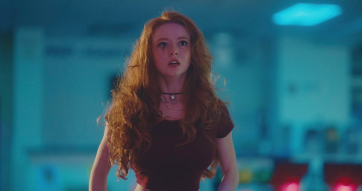 Francesca Capaldi, seen in a still from the movie "Last Night at Terrace Lanes," stars in the film.