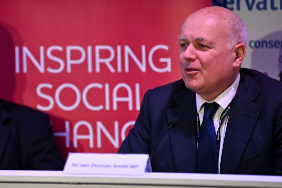 Conservative MP Iain Duncan-Smith speaks at a ConservativeHome fringe event on the topic of Universal Credit (AFP via Getty Images)