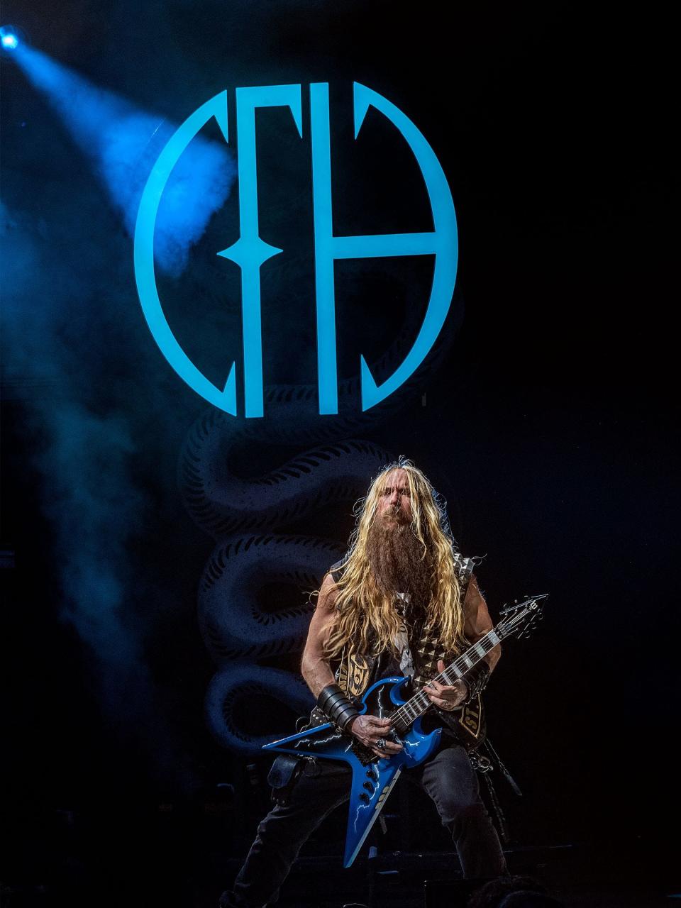 Zakk Wylde keeping the sound good and thrashy at The Pavilion at Star Lake.