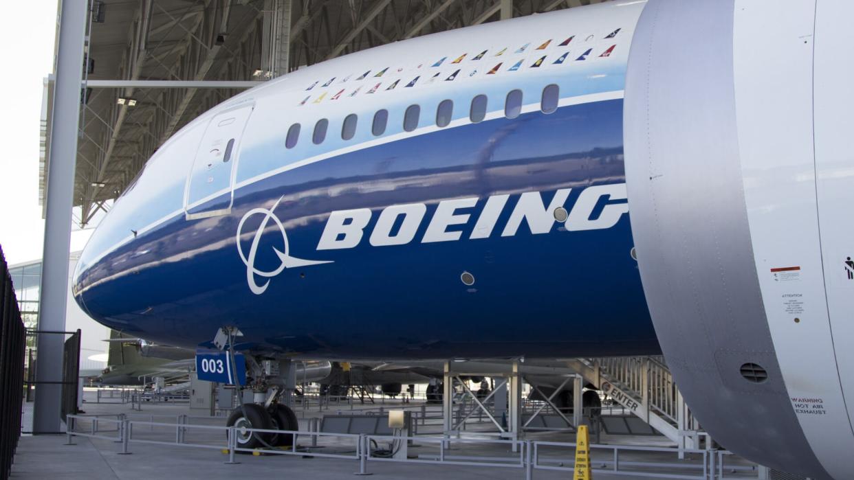 Seattle, WA Aug 25, 2017 - The first 787 Dreamliner on display at the Boeing Museum of Flight.