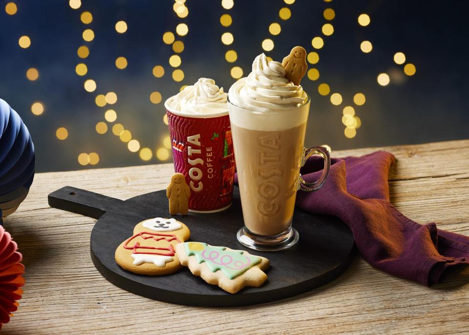 gingerbread latte costa coffee christmas menu