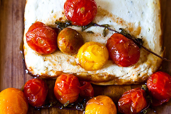 Baked Ricotta with Goat Cheese and Candied Tomatoes