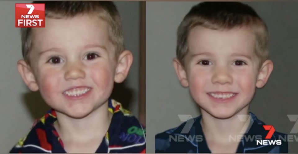 William at three (left) and what he could look like now. Source: 7 News