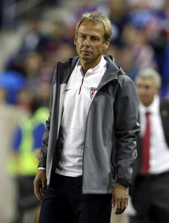 USA men's soccer team head coach Jurgen Klinsmann, pictured during a match at Red Bull Arena in Harrison, New Jersey, in October 2015