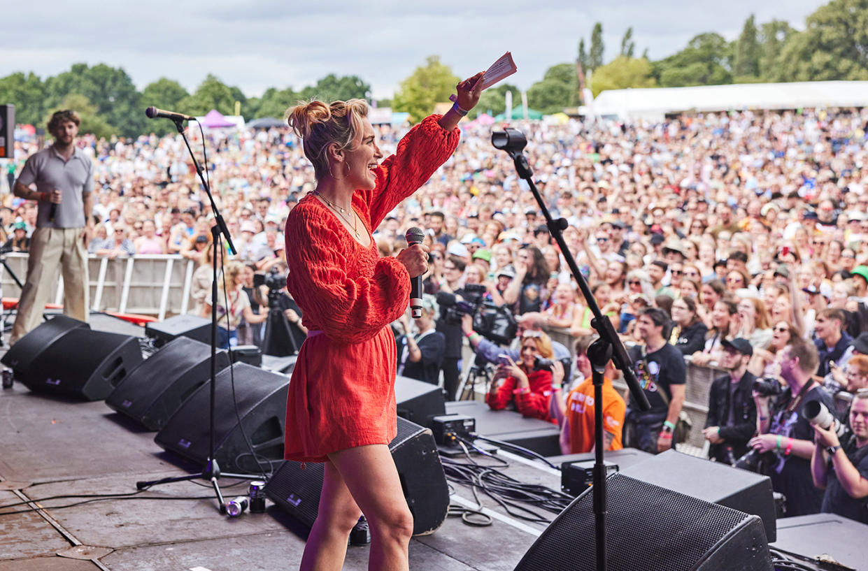 Vicky McClure took the Dementia Choir to a festival stage. (BBC)