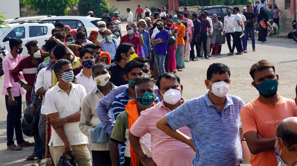 COVID-19 vaccine dose, at a vaccination centre in Ajmer, Rajasthan, India. Source: PA/AAP