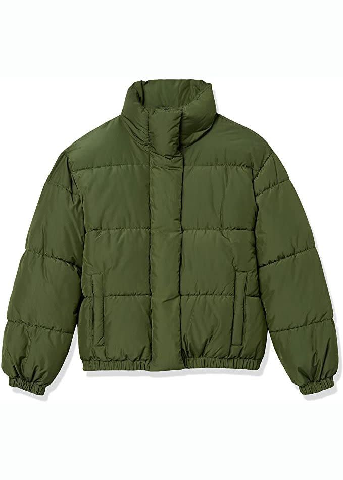 2) Mock-Neck Short Puffer Jacket