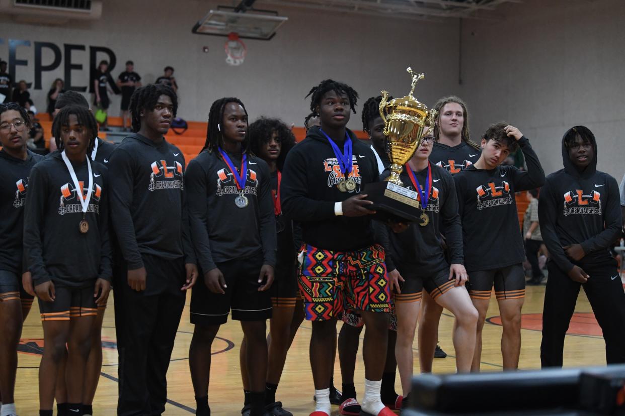 Lakeland won the county traditional weightlifting title on Saturday, March 11, 2023, at Lake Wales High School.