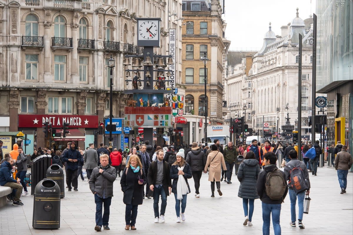 The attack on the group of friends took place in the Leicester Square area. (PA)