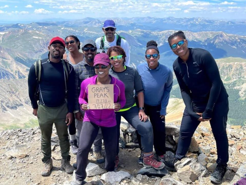 group of people on hiking adventure