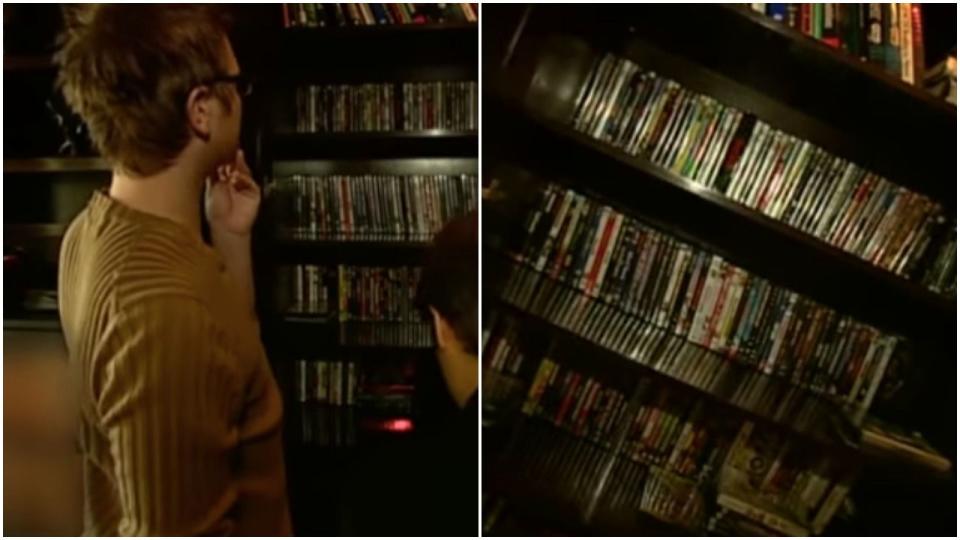 <p>Poor Devon Sawa was genuinely so proud to show off his DVD collection. Bless.</p>