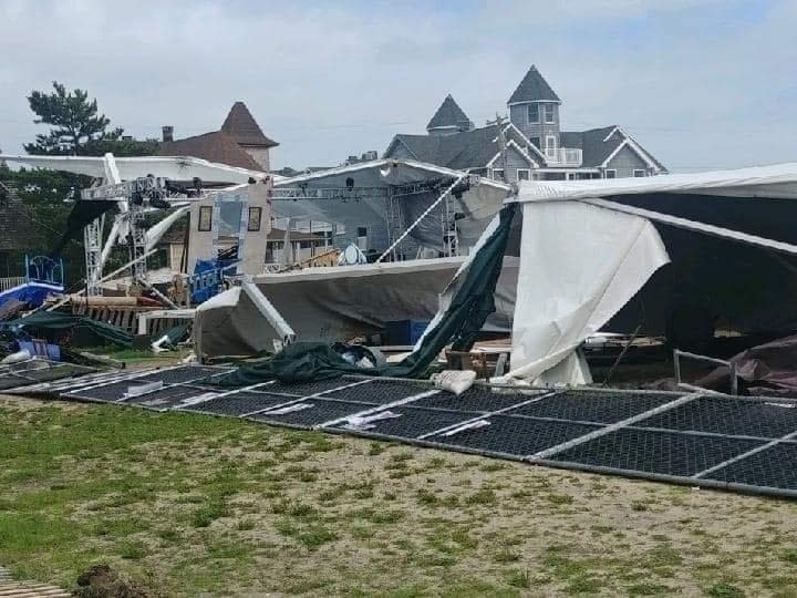 Tropical Storm Isaias destroyed Surflight Theatre's outdoor venue. (Steve Steiner)