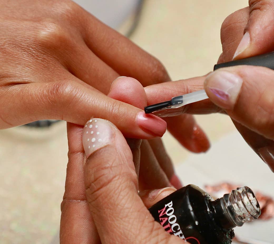 A customer's nails being done at the Nail Suite by Lisa Logan on Feb. 10, 2023, in Harlem, New York City