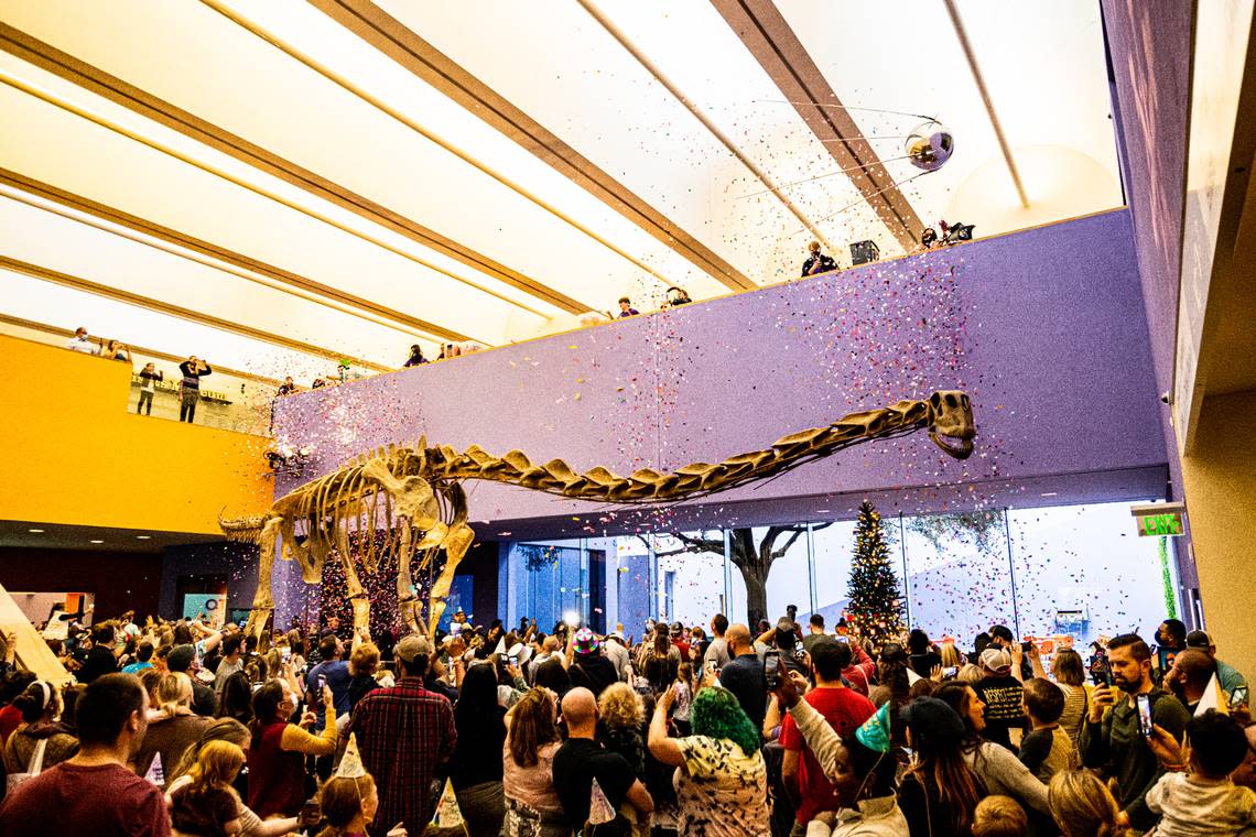 The party includes a confetti drop and countdown in the museum’s atrium.