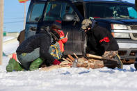 Protest in support of the indigenous Wet'suwet'en Nation's hereditary chiefs,in Moncton, New Brunswick