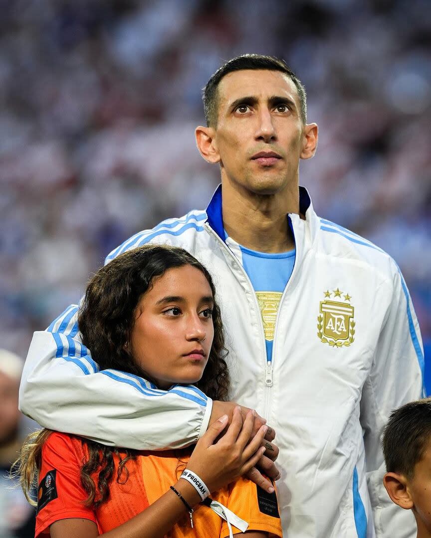 Ángel Di María con su hija Mía en la Copa América 2024 (Captura: Instagram @angeldimariajm)