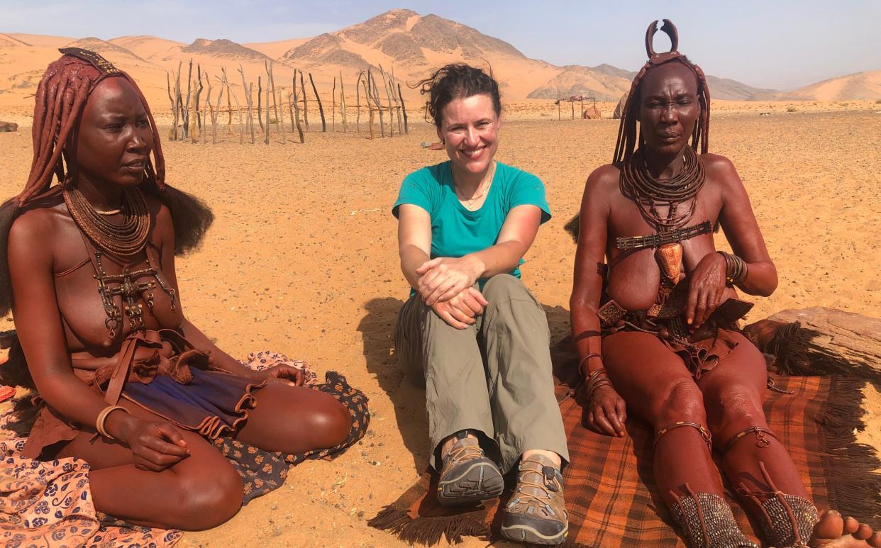 Sarah Marshall and Himba villagers