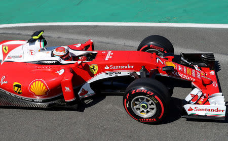 Belgium Formula One - F1 - Belgian Grand Prix 2016 - Francorchamps, Belgium - 27/8/16 - Ferrari's Kimi Raikkonen of Finland takes part in the qualifying session. REUTERS/Yves Herman