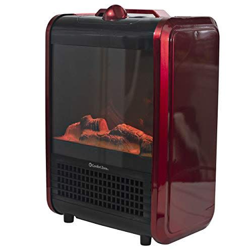 7) Comfort Zone Portable Electric Fireplace