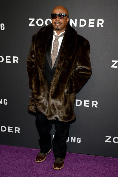 MC Hamer in a fur coat at the “Zoolander 2″ world premiere at Alice Tully Hall on February 9, 2016 in New York City.