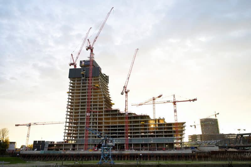 Elbtower skypscraper construction site in Hamburg