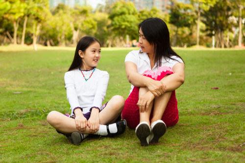 mom and daughter talk