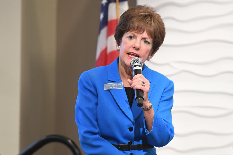 City Councilwoman Mary Norwood speaks at an Atlanta mayoral forum on Sep. 5, 2017. If elected, Norwood would be the city's first white mayor since 1973. (Photo: Paras Griffin/Getty Images)