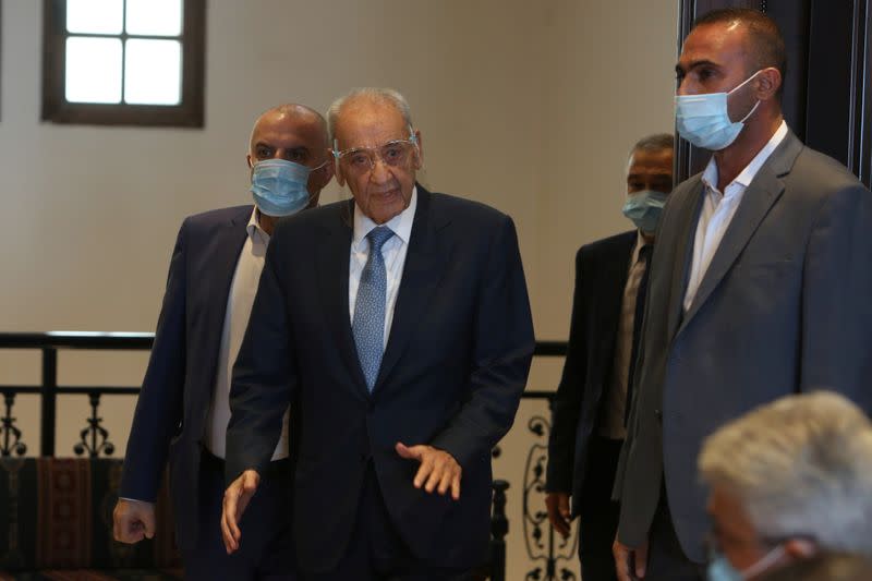 Lebanon's parliament speaker Nabih Berri holds news conference in Beirut