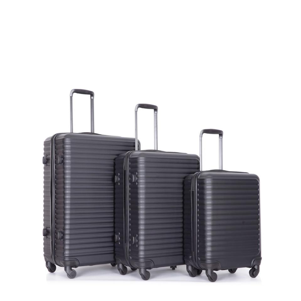 <p><a href="https://go.redirectingat.com?id=74968X1596630&url=https%3A%2F%2Fwww.walmart.com%2Fip%2FTravelhouse-3-Piece-Luggage-Set-Hardshell-Lightweight-Suitcase-with-TSA-Lock-Spinner-Wheels-20in24in28in-Black%2F2229428629&sref=https%3A%2F%2F" rel="nofollow noopener" target="_blank" data-ylk="slk:Shop Now;elm:context_link;itc:0;sec:content-canvas" class="link ">Shop Now</a></p><p>Three-Piece Luggage Set</p><p>$95.99</p>