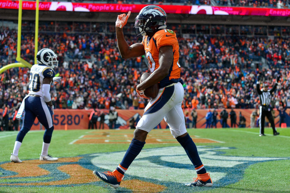 The Broncos will never know if a taunting penalty on Emmanuel Sanders would have changed the outcome of Sunday’s loss to the Rams. (Getty)