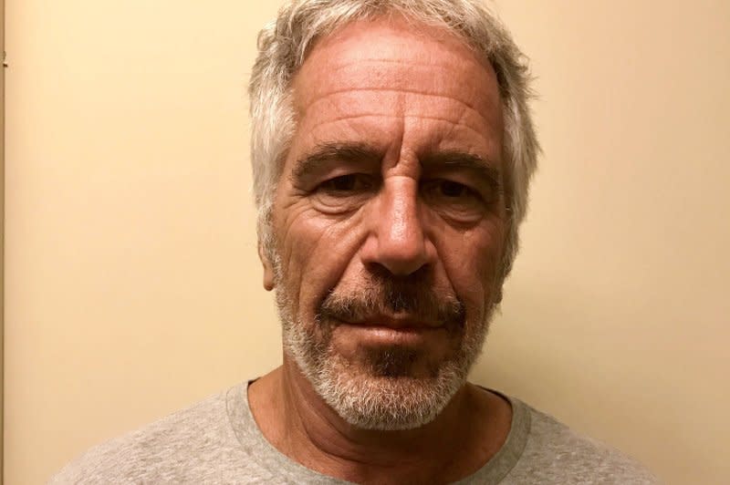 Jeffrey Epstein, who often catered to the wealthy and powerful, committed suicide in federal prison in 2019 while awaiting a round of federal sex trafficking charges. File Photo by New York State Divison of Criminal Justice/EPA-EFE