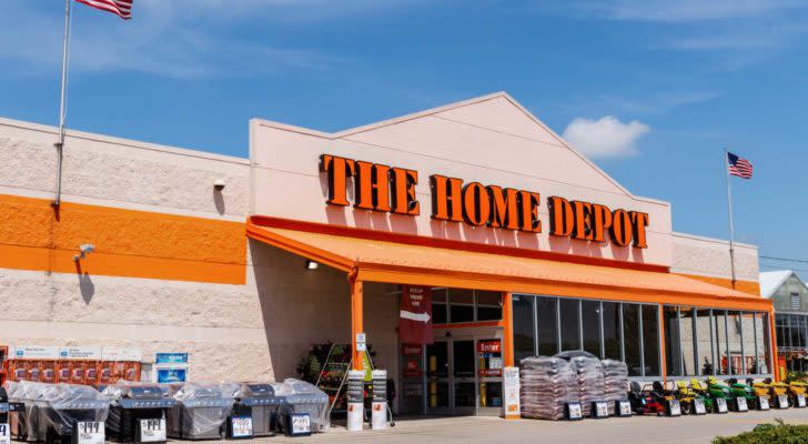 the outside of a home depot store (Best dividend-paying stocks)