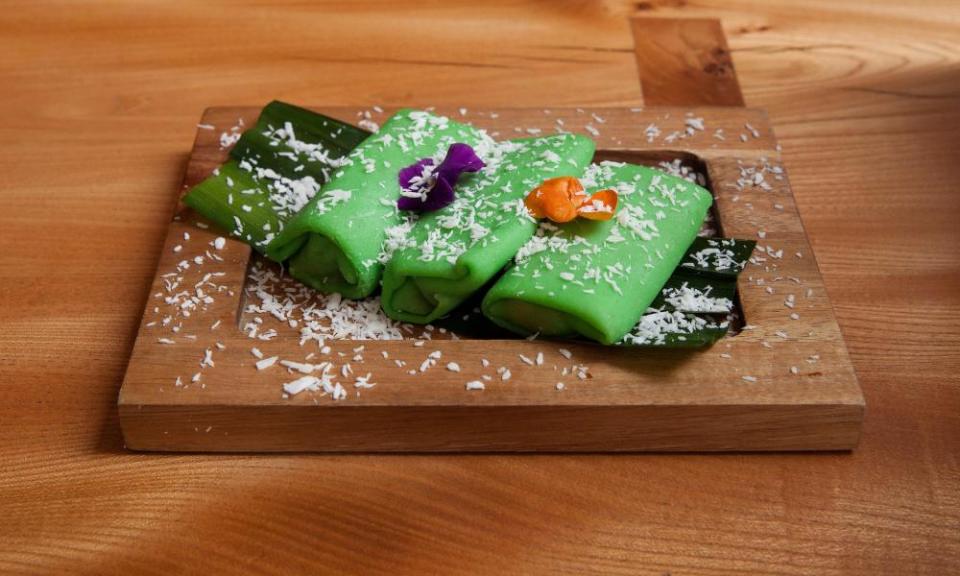 Those ‘gloriously cartoonish’ bright green pandan pancakes – Toba, London.