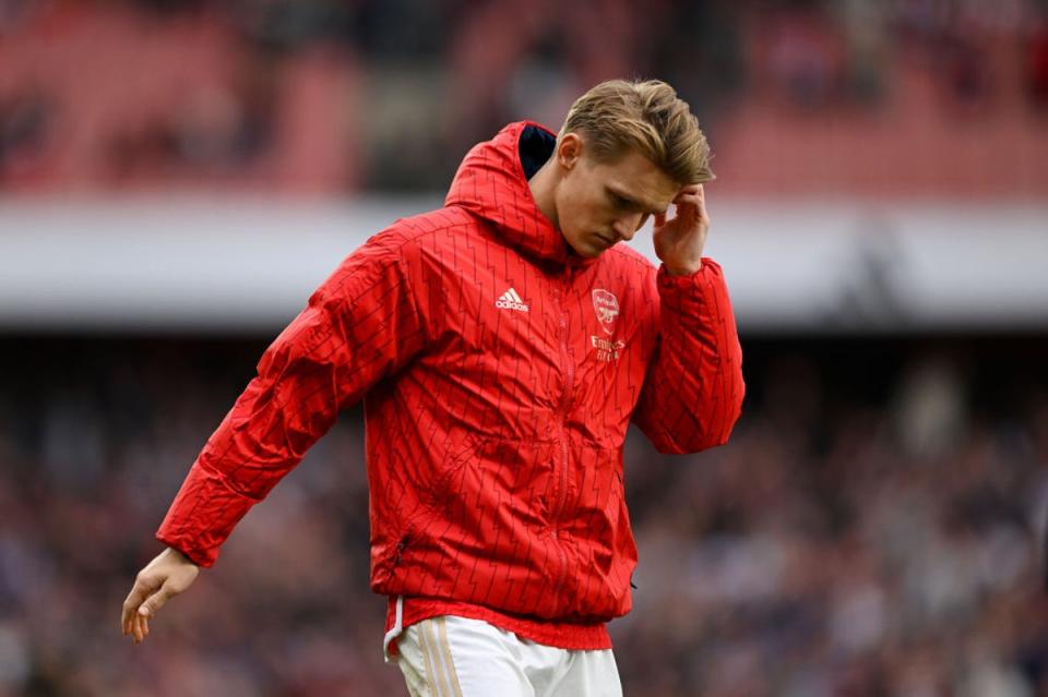 Arsenal captain Martin Odegaard was taken off ahead of Wednesday’s trip to Bayern Munich (Getty Images)