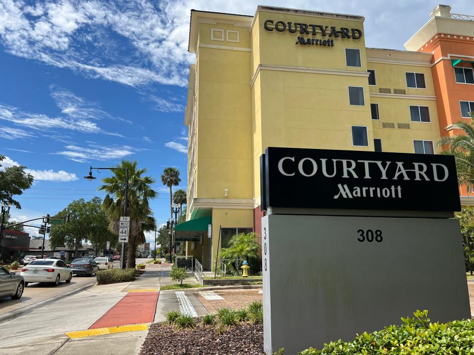 The Courtyard by Marriott hotel in downtown DeLand, pictured on Thursday, June 7, 2023, is one of three hotels that Orlando-based Avista Properties recently sold to New York-based MCR Development, the nation's third-largest hotel operator. The other hotels involved in the sale included the Hampton Inn by Hilton in Daytona Beach Shores and Hyatt Place Orlando/Buena Vista in Orlando.