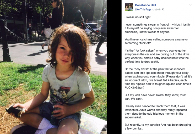 Constance Hall has taken to Facebook to explain why she's not bothered about her son's swearing [Photo: Facebook/Constance Hall]