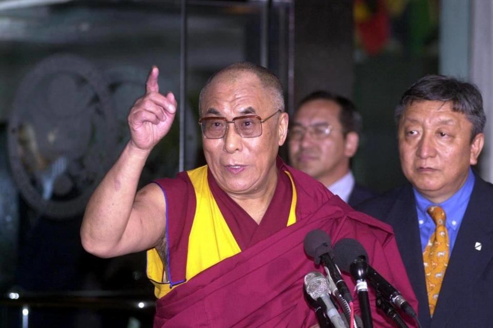 Lodi Gyari, right, with the Dalai Lama in Washington in 2001 (Getty)