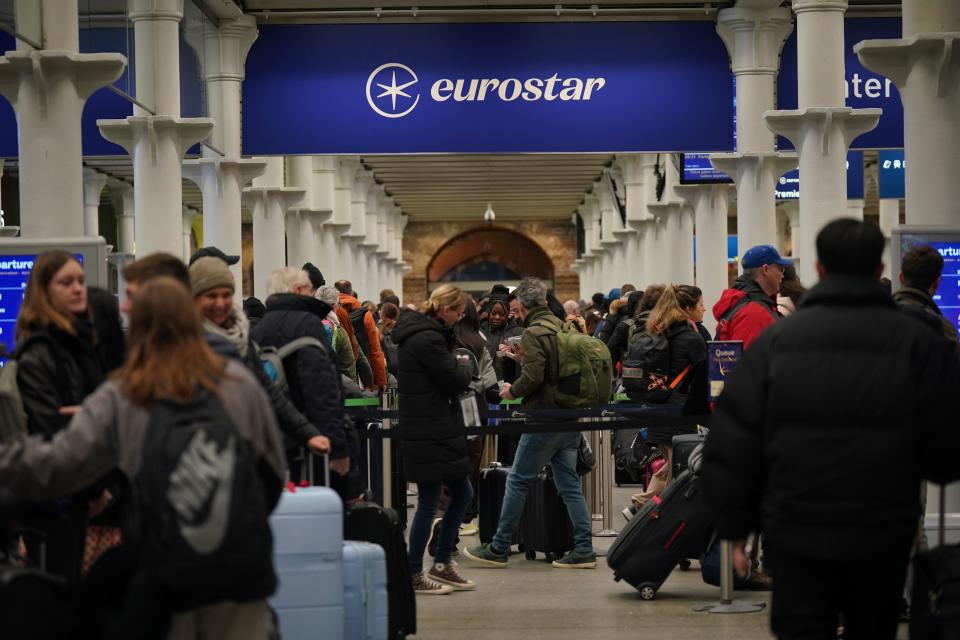 Eurostar passengers have been left disappointed after flooding caused cancellations (Yui Mok/PA) (PA Wire)